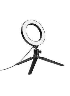 Generic 64-LED Ring Light Round Selfie Camera Lamp With Telescopic Tripod Holder Black  - Image 2