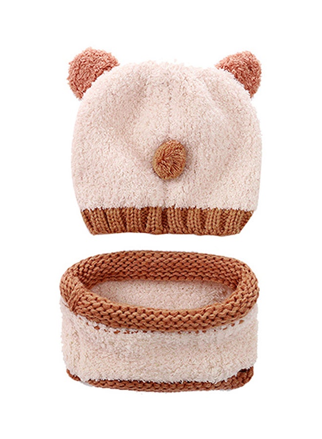 2-Piece Beanie With Neckwarmer Beige  - Image 2