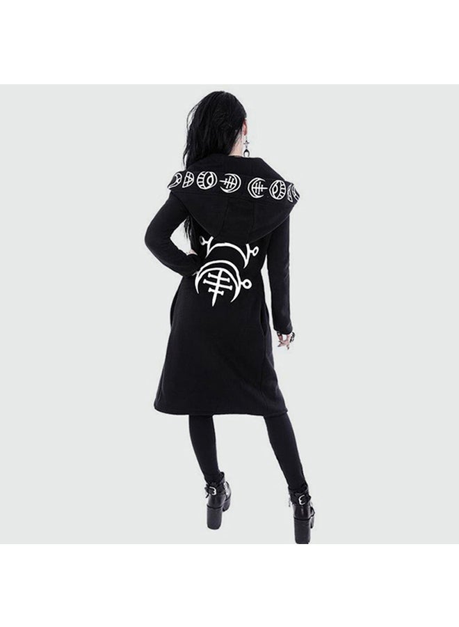 Hooded Long Sleeves Coat Black  - Image 3