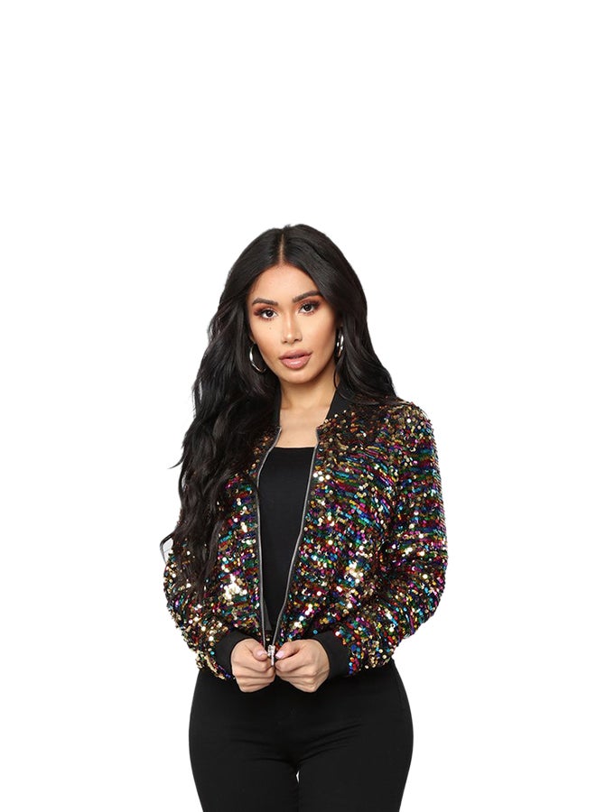 Zipper Bomber Jacket Multicolour - Image 1