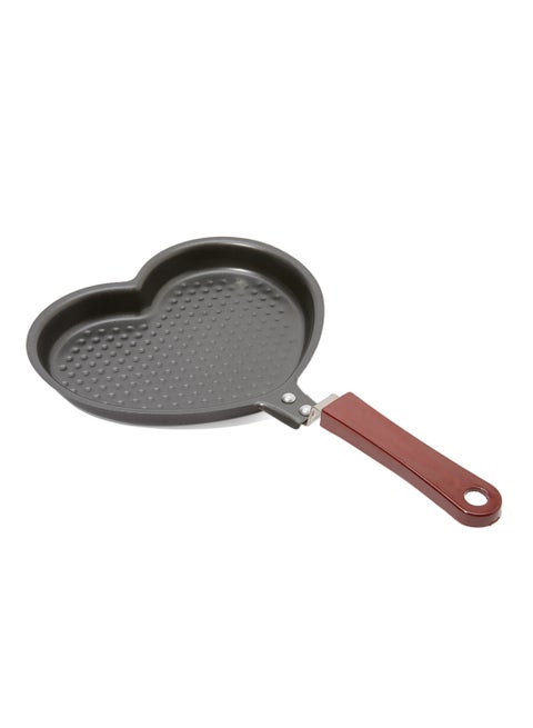 Heart  Shape Egg Frying Pan Grey/Red