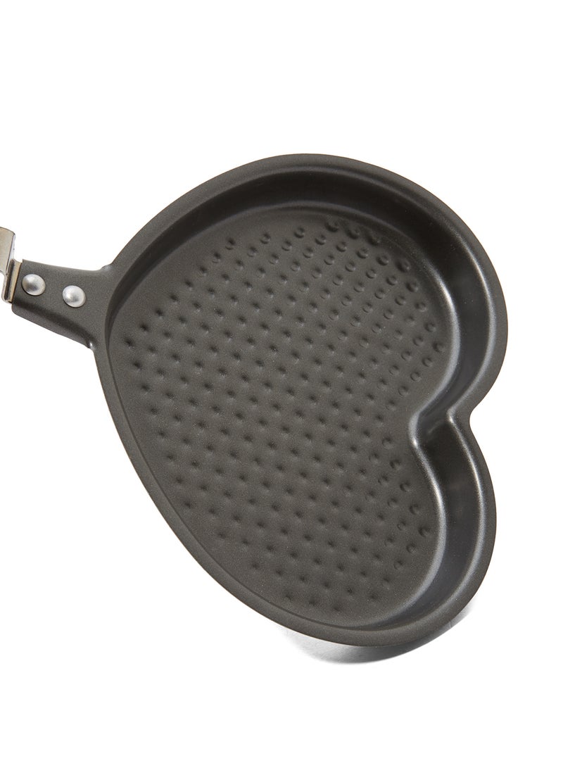 Mini Poele - Heart  Shape Egg Frying Pan Grey/Red - Image 1