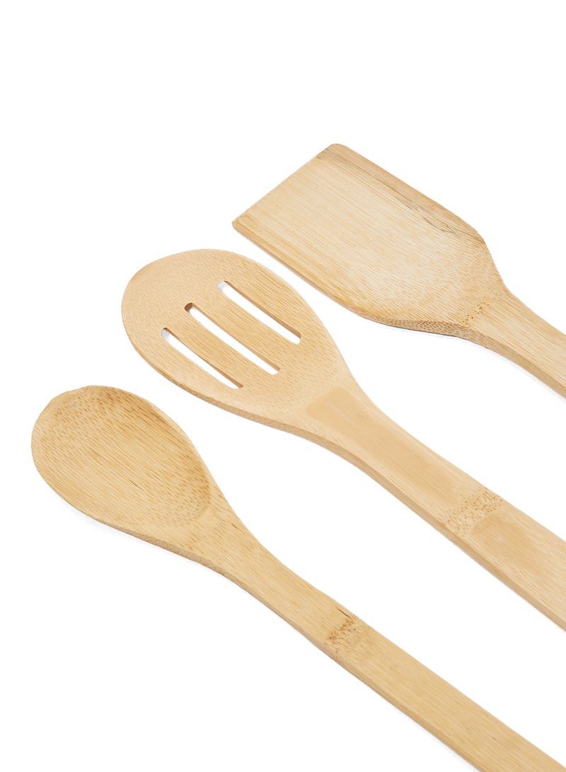 Goldedge 3-Piece Wooden Serving Spoon CTW16 Beige 0.5kg - Image 2