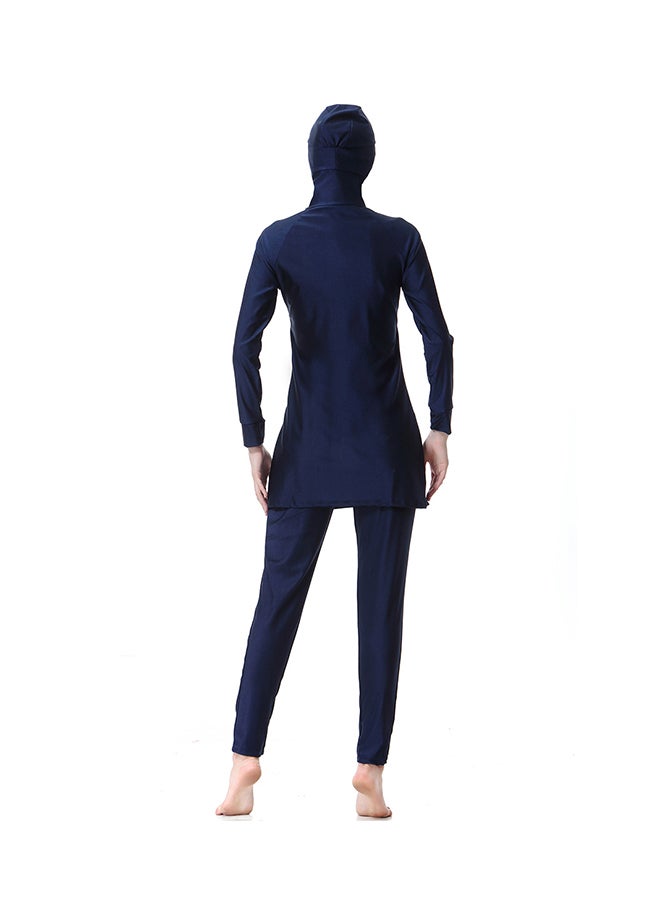 Sharpdo 2-Piece Long Sleeve Burkini Navy Blue  - Image 2