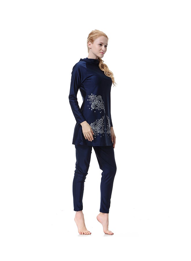 Sharpdo 2-Piece Long Sleeve Burkini Navy Blue  - Image 3