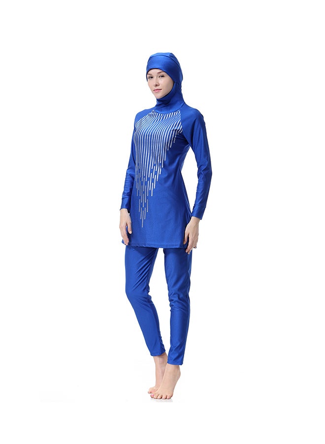 شاربدو طقم بوركيني بأكمام طويلة مكوّن من قطعتين أزرق كحلي  - Image 3