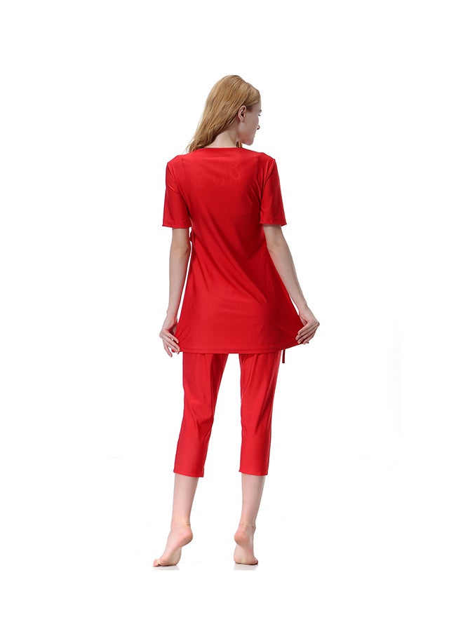 Sharpdo - 3-Piece Burkini Set Red - Image 1