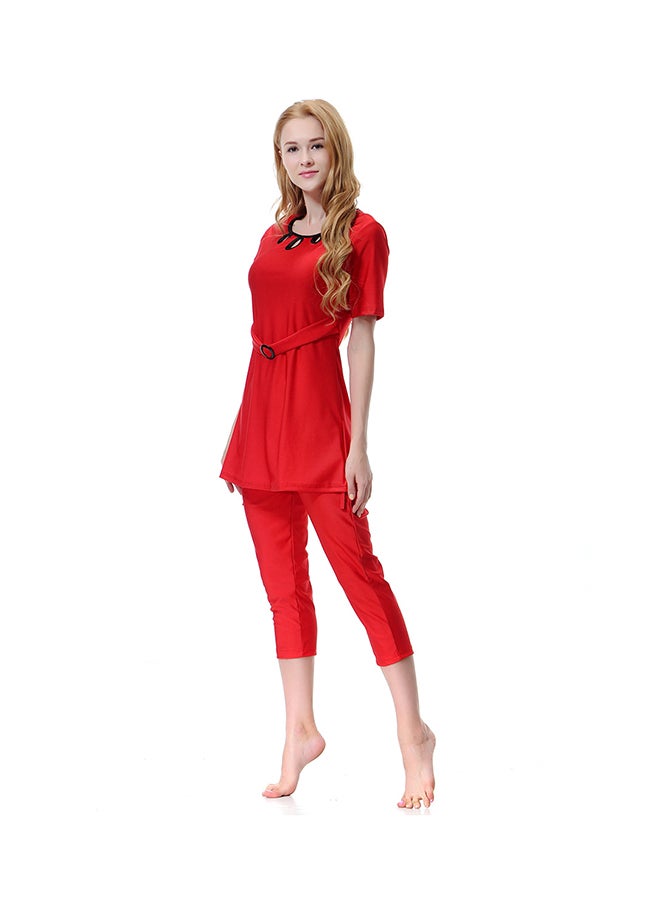 Sharpdo - 3-Piece Burkini Set Red - Image 1