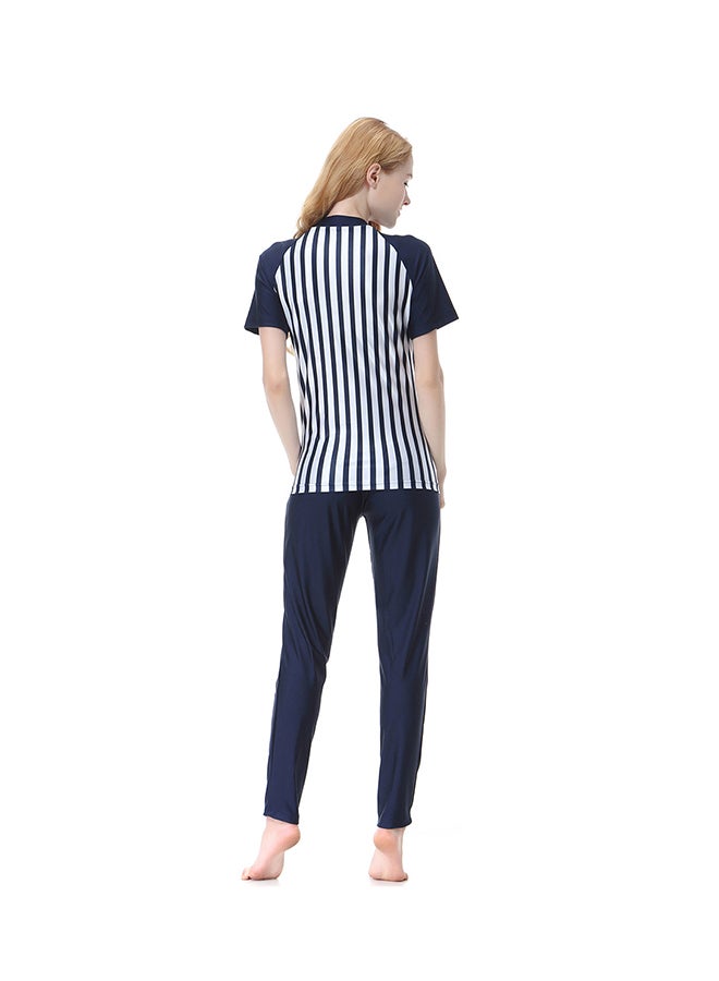 3-Piece Stripe Pattern Burkini Set Navy Blue/White - v1547640335/N20120192V_2