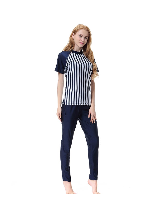 3-Piece Stripe Pattern Burkini Set Navy Blue/White - v1547640335/N20120192V_3