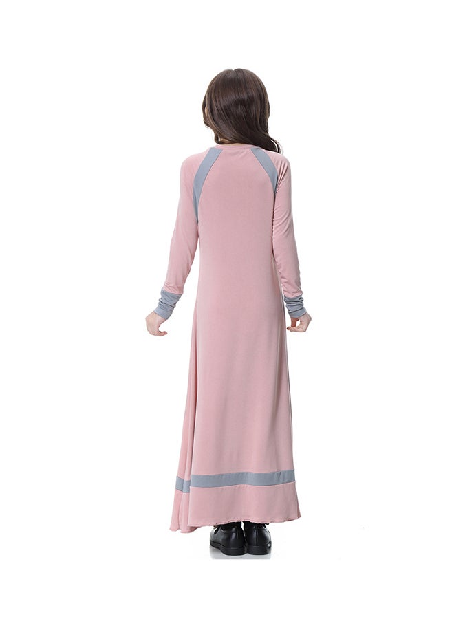 Sharpdo Round Neck Maxi Dress Pink/Grey  - Image 2