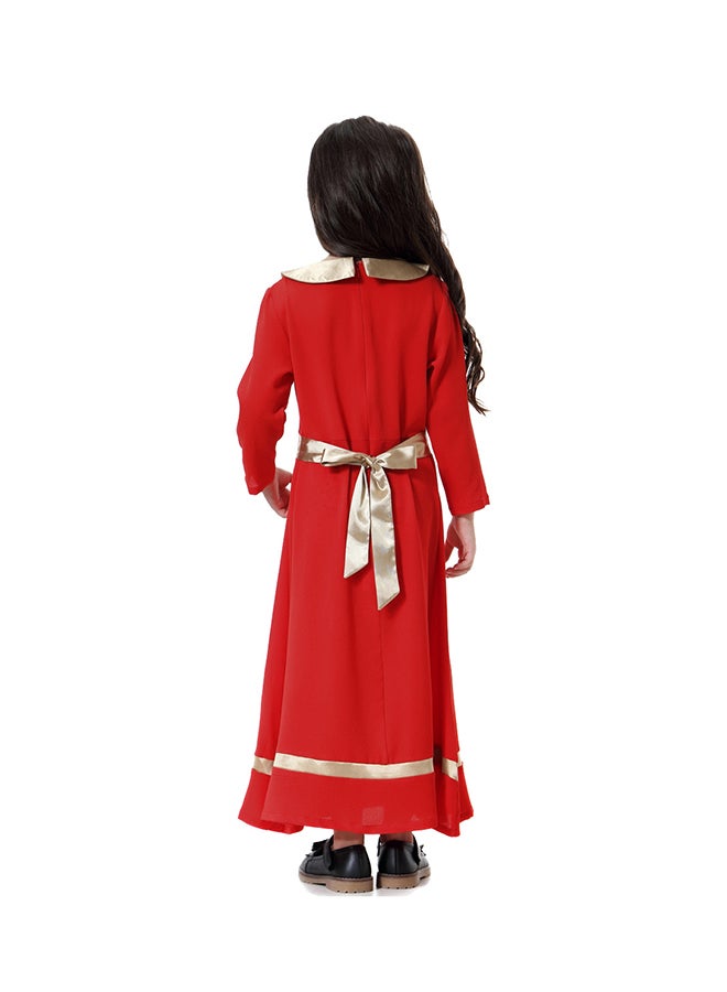 شاربدو فستان بقصة A بأكمام طويلة أحمر - Image 2