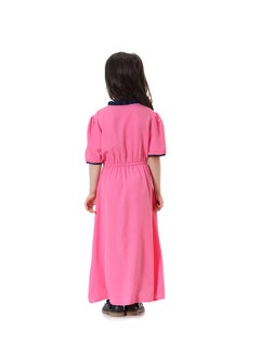 Sharpdo Short Sleeve Keyhole Maxi Dress Rose Red  - Image 2