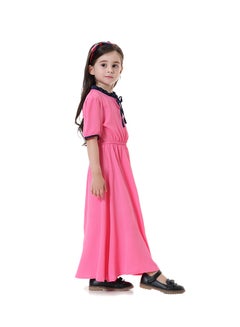 Sharpdo Short Sleeve Keyhole Maxi Dress Rose Red  - Image 3