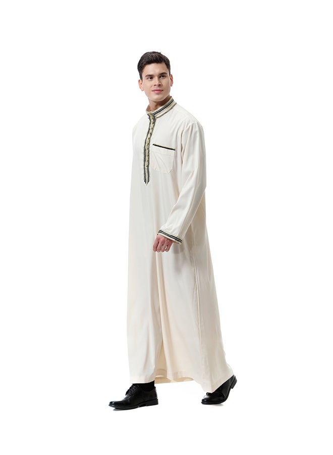 شاربدو قفطان برقبة مستديرة بيج - Image 3