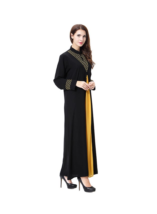 Sharpdo Wool Peach Maxi Dress Yellow/Black  - Image 3