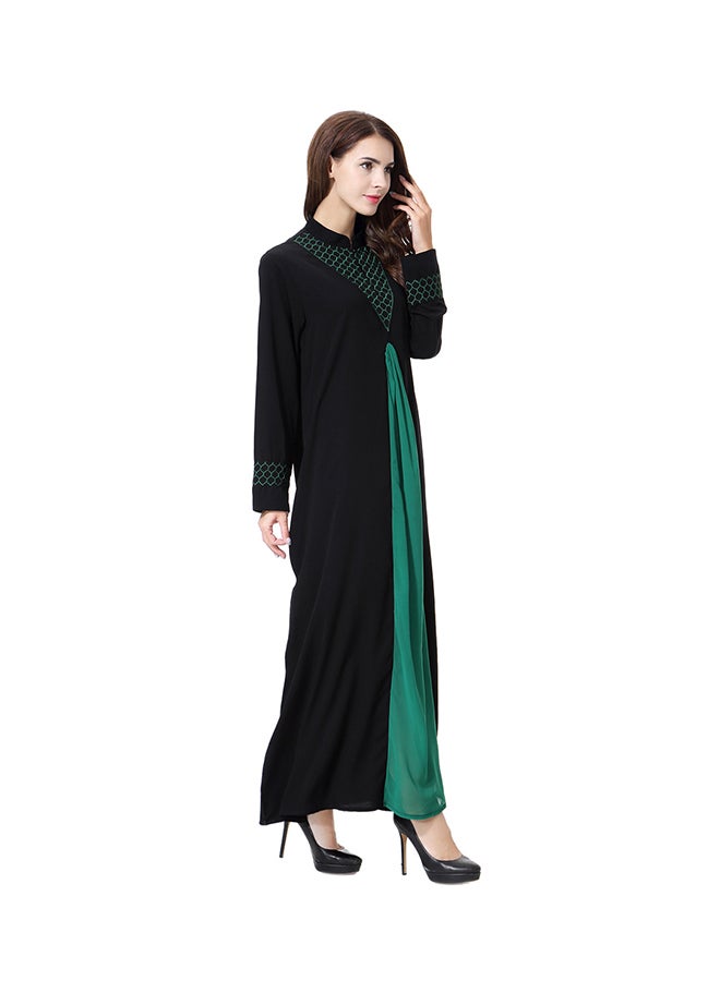 Sharpdo Wool Peach Maxi Dress Black/Green  - Image 3