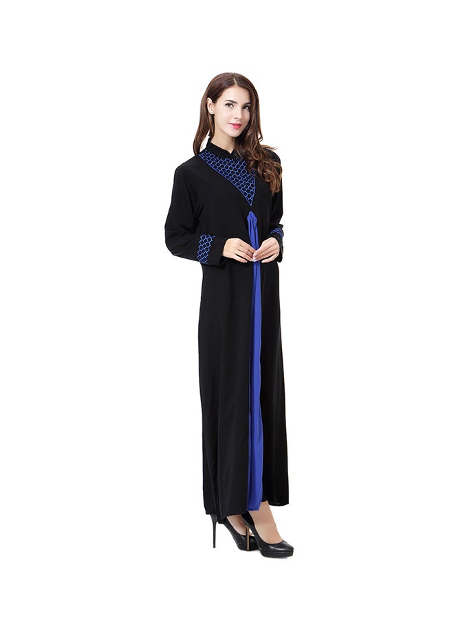 Sharpdo Wool Peach Maxi Dress Black/Blue - Image 3