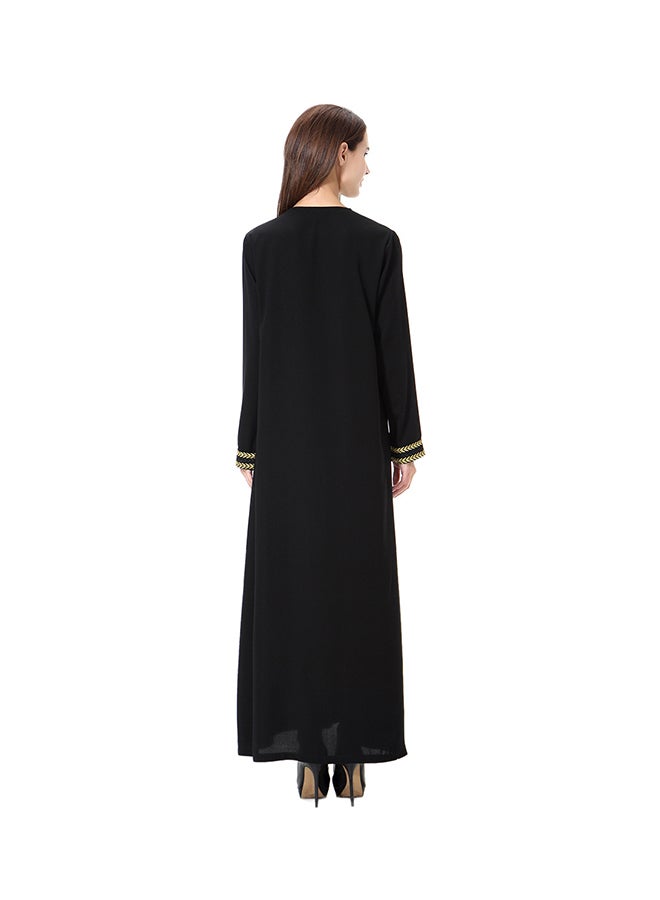 Sharpdo Wool Peach Maxi Dress Black/Gold  - Image 2
