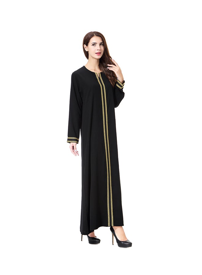 Sharpdo Wool Peach Maxi Dress Black/Gold  - Image 3
