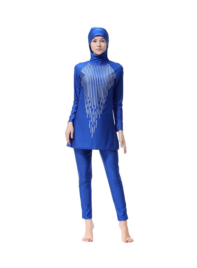 شاربدو طقم بوركيني بأكمام طويلة مكوّن من قطعتين أزرق كحلي  - Image 1