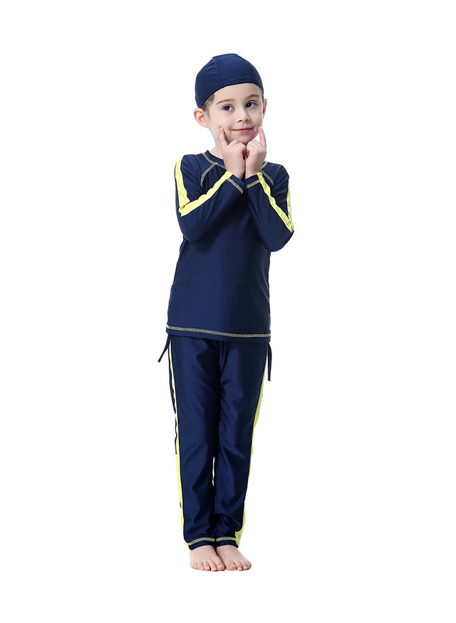 شاربدو بوركيني بأكمام طويلة أصفر/أزرق البحرية  - Image 1