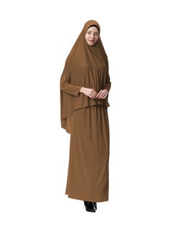2-Piece Hijab With Thobe Abaya Set Camel
