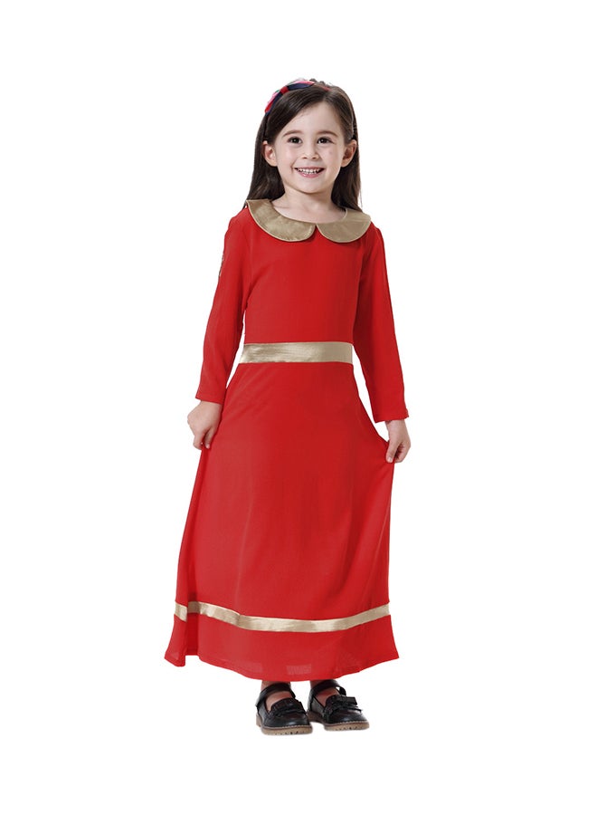 شاربدو فستان بقصة A بأكمام طويلة أحمر - Image 1