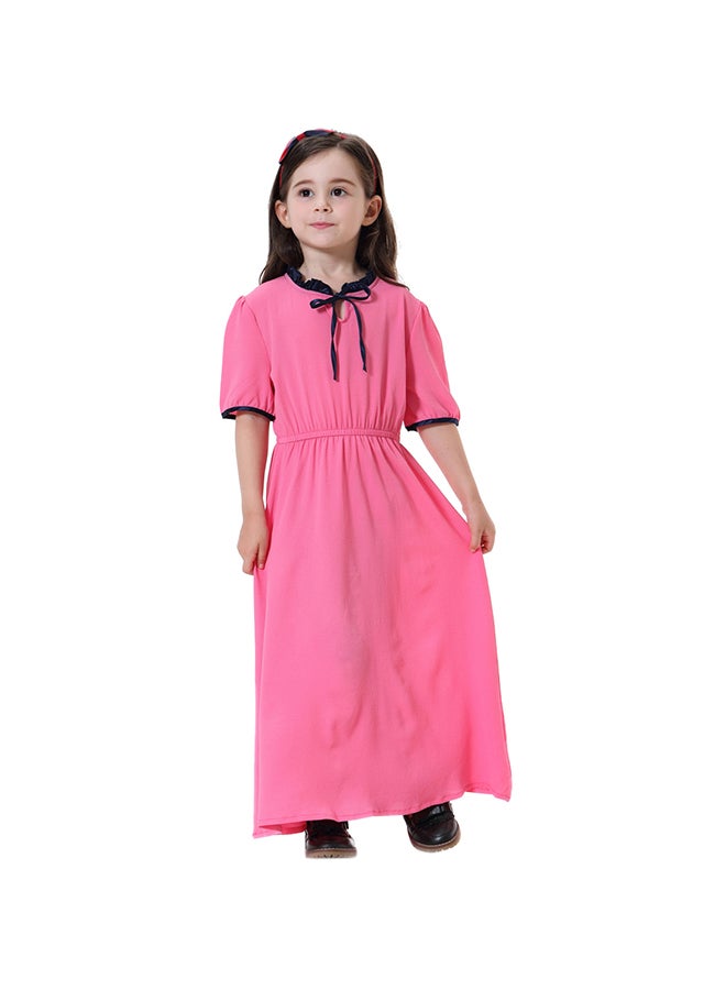 Sharpdo Short Sleeve Keyhole Maxi Dress Rose Red  - Image 1