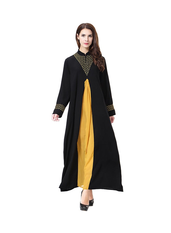 Sharpdo Wool Peach Maxi Dress Yellow/Black  - Image 1