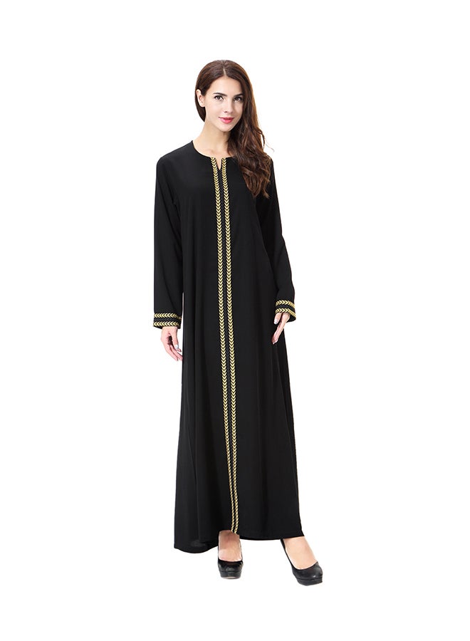 Sharpdo Wool Peach Maxi Dress Black/Gold  - Image 1