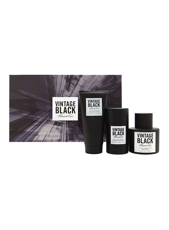 Kenneth Cole 3-Piece Vintage Black Gift Set (1x EDT Spray 100ml, 1x After Shave Balm 100ml, 1x Alcohol Free Deodorant 75g) 