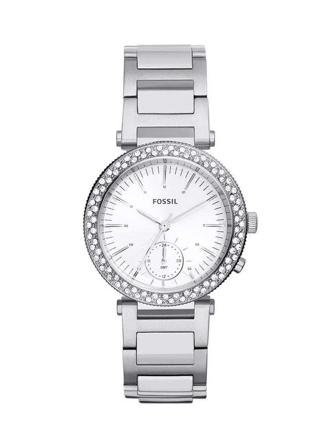 FOSSIL women Stainless Steel Chronograph Wrist Watch ES3849 - 35 mm - Silver  - Image 1