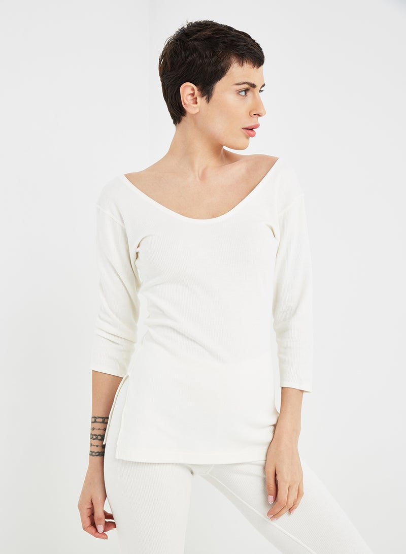 JOCKEY - Thermal Three Quarter Sleeve Top Off White - Image 1
