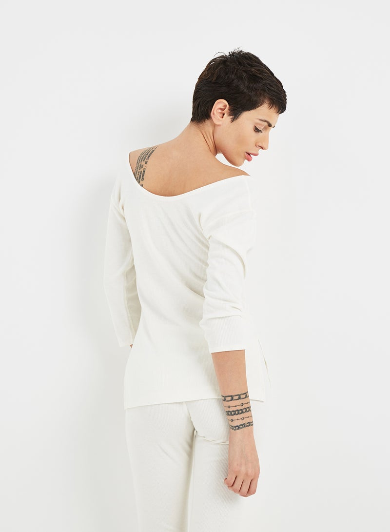 JOCKEY - Thermal Three Quarter Sleeve Top Off White - Image 1