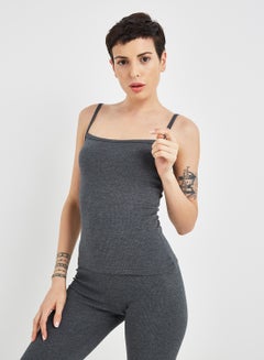JOCKEY Thermal Spaghetti Top Charcoal Mélange  - Image 1