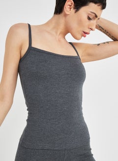JOCKEY Thermal Spaghetti Top Charcoal Mélange  - Image 4