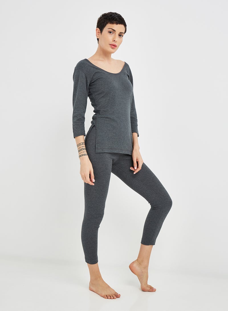 JOCKEY Casual Thermal Leggings Charcoal Mélange  - Image 3