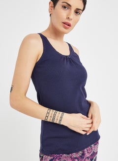 JOCKEY Cotton Lace Back Tank Top Classic Navy  - Image 4