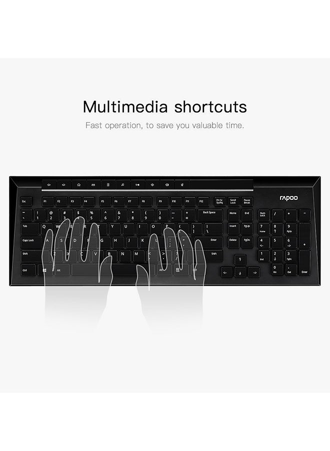 Rapoo - Wireless Keyboard Black - Image 1