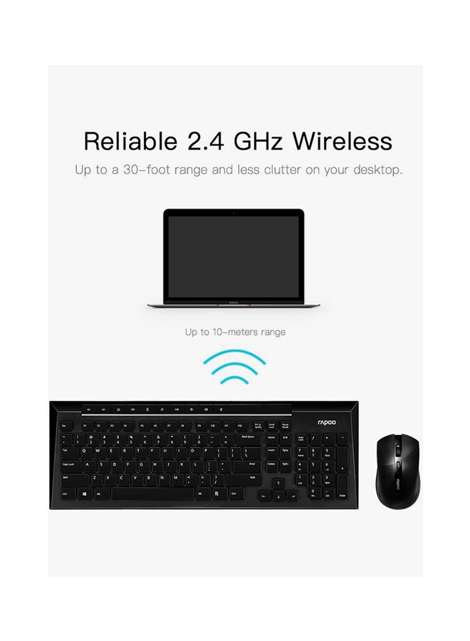 Rapoo - Wireless Keyboard Black - Image 1
