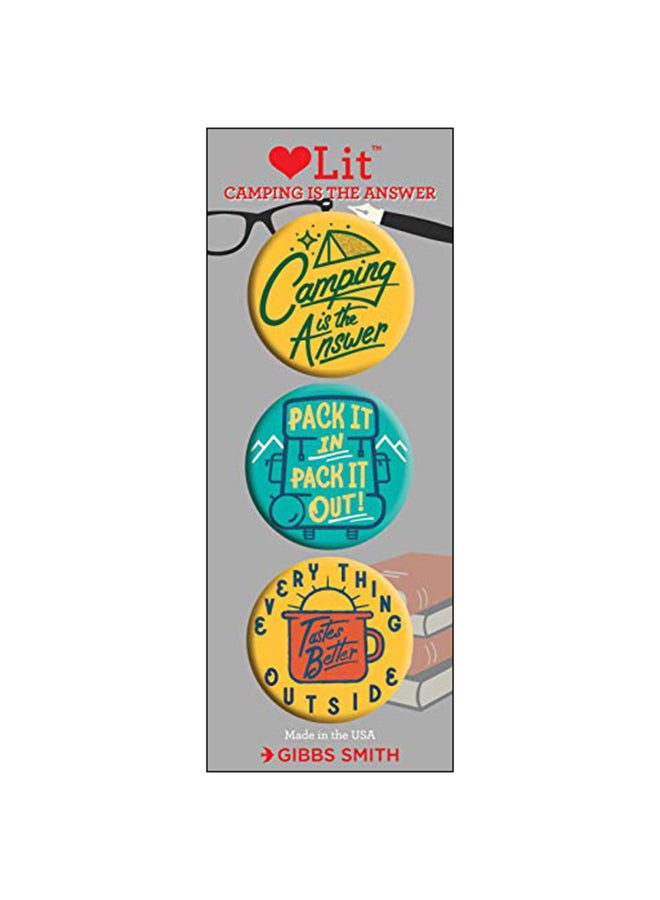 null - Camping Is The Answer 3 Badge Set : Lovelit Button Assortment Paperback English by Smith Gibbs - 12-Feb-19 - Image 1