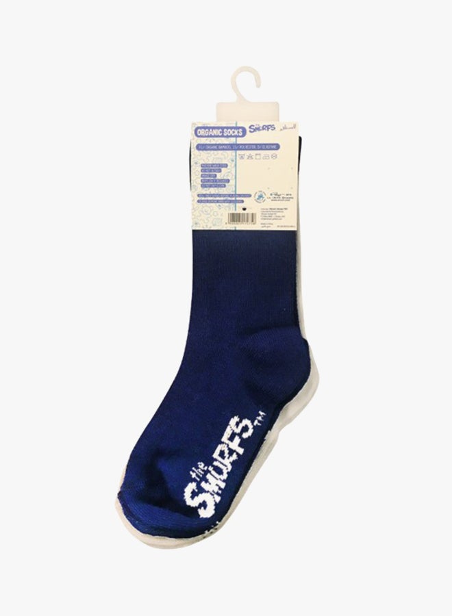 السنافر طقم جوارب بلون سادة مكون من قطعتين كحلي/أبيض - Image 3