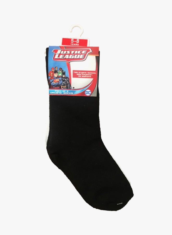 باتمان طقم جوارب بلون سادة مكون من 3 قطع أسود/ أبيض/ رمادي - Image 2