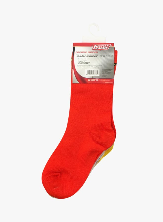 وندر وومان طقم جوارب بلون سادة مكون من 3 قطع أحمر/رمادي/أصفر - Image 3