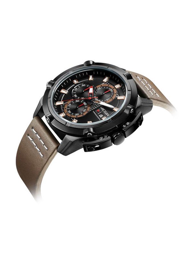 MEGIR men Leather Chronograph Army Special Watch 2062G-BKBN-1N0 - Image 3