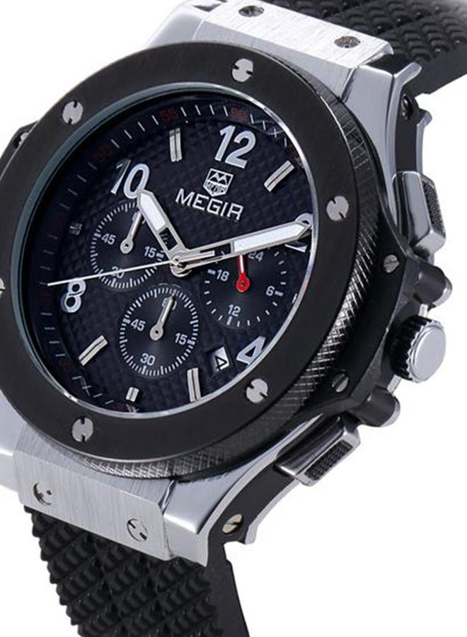 MEGIR Men's Rubber Chronograph Watch 3002GBK-1 - Image 2