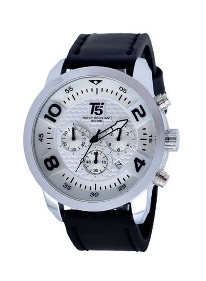 T5 Men's Leather Chronograph Watch 3572G-A - Image 1