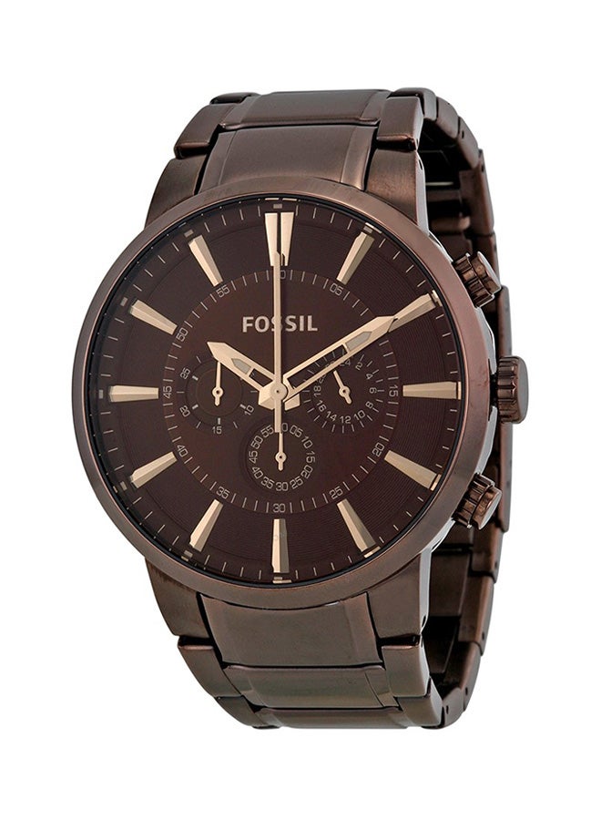 FOSSIL - Men's Stainless Steel Chronograph Wrist Watch FS4357 - 42 mm - Brown - Image 1