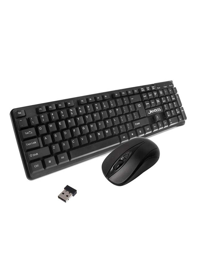 JeDEL Fashion Wireless Keyboard And Mouse Set 2.4G Black - Image 1